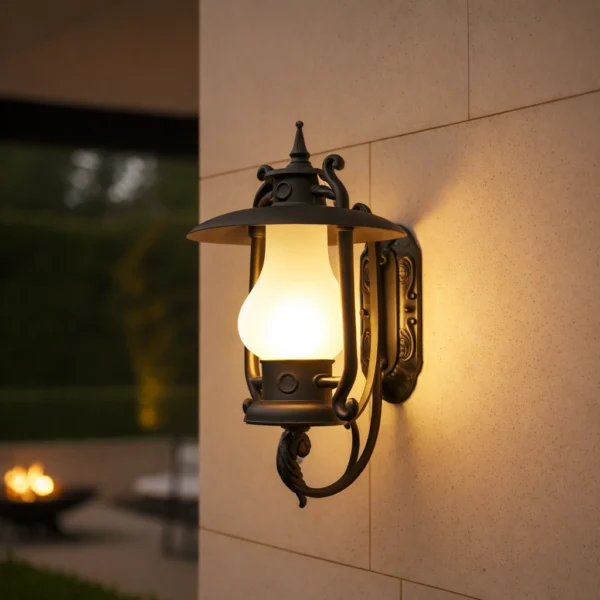 Stone Wall Mounted Outdoor Lantern Light