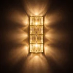 CrystalGrid Brass Gold Wall Light