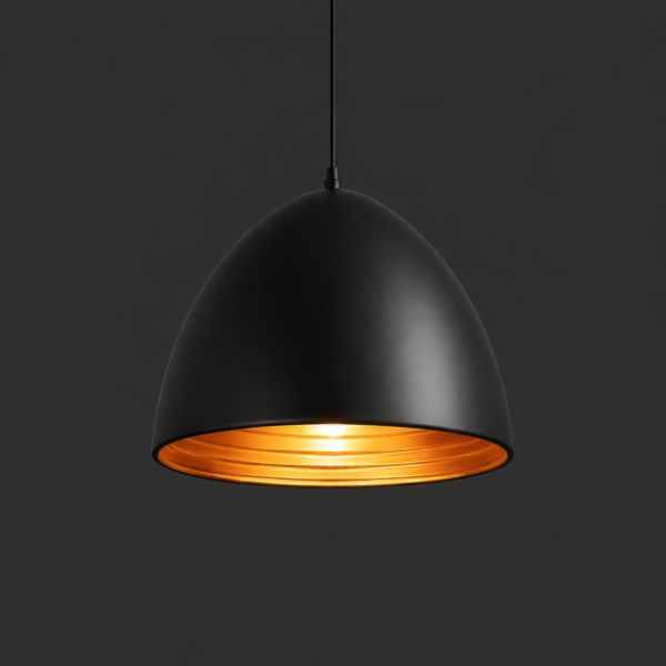 Midnight Capsule Black and Gold Pendant Light