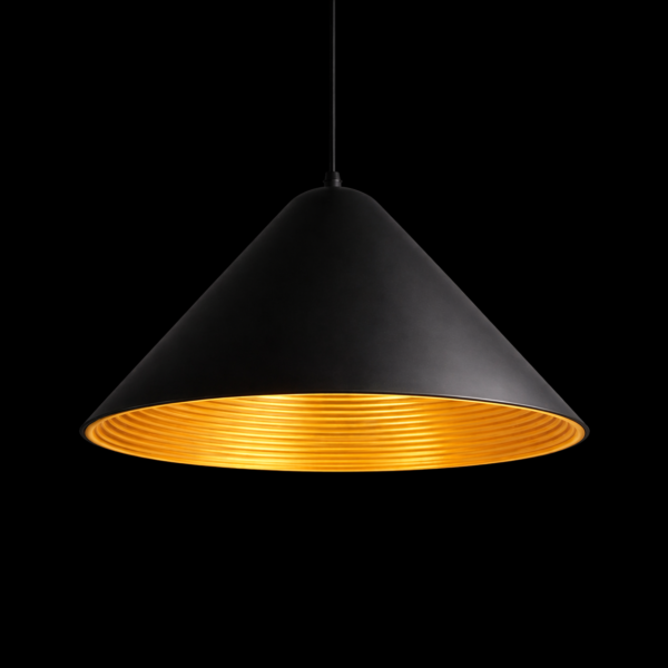 ApexRidge Black and Gold Cone Pendant Light