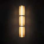 TriLuxe Vertical Ribbed Glass Pendant Light