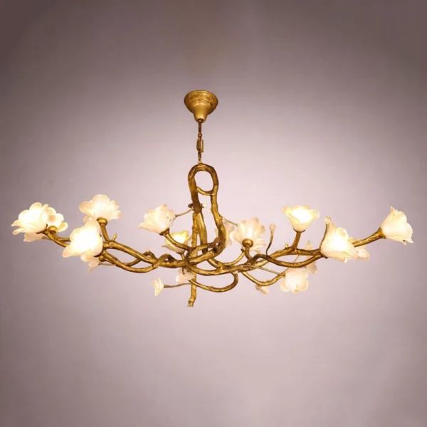 Alabaster Lotus Canopy Chandelier