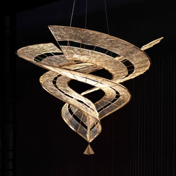 Golden Vortex Shard Chandelier