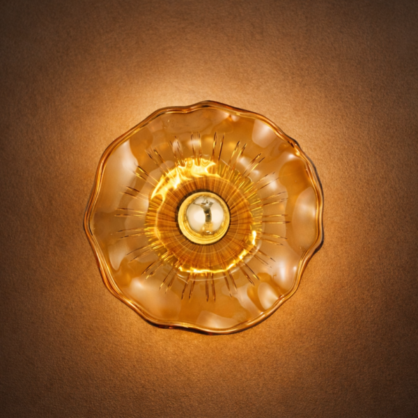 Petalia Amber Glass Wall Light