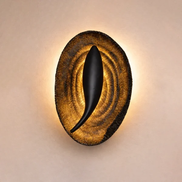 Obsidian Vortex Ember Disc Wall Light