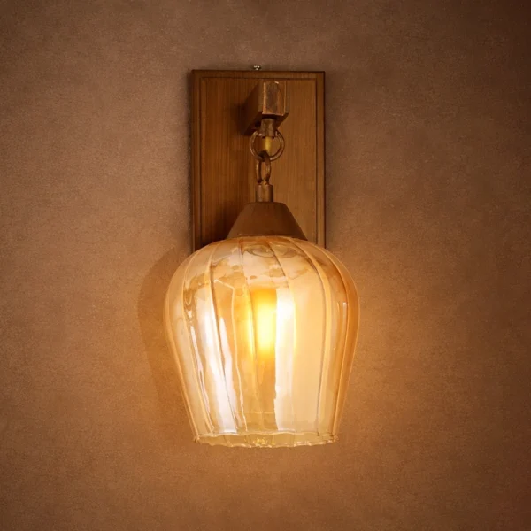 Caldera Amber Glass Wall Lantern