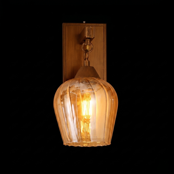 Caldera Amber Glass Wall Lantern