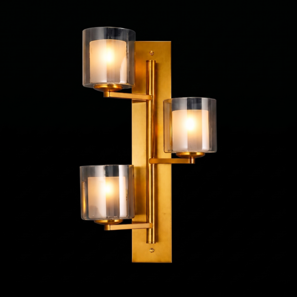Orion Trio Brass Wall Light
