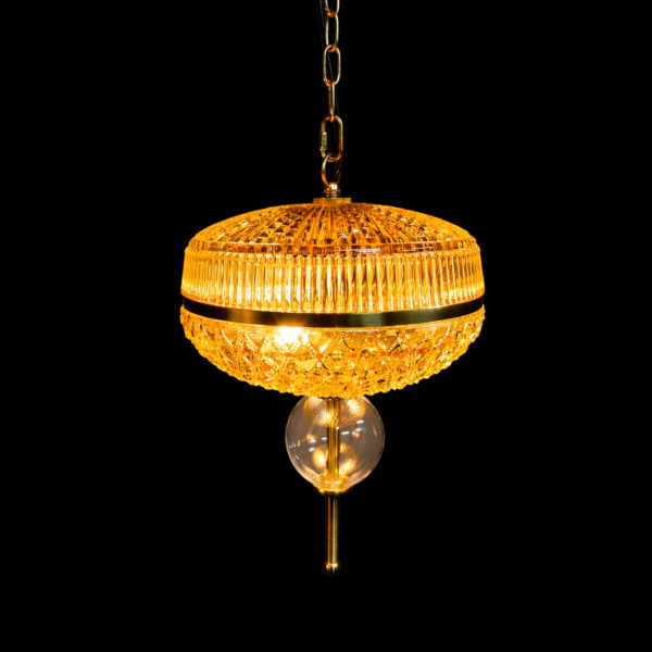 Amber Facet Orb Pendant Light