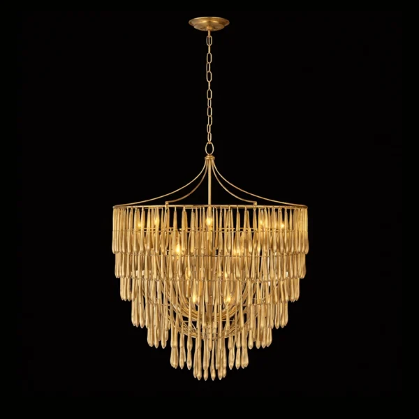Aurevane LatticeDrop Gold Chandelier