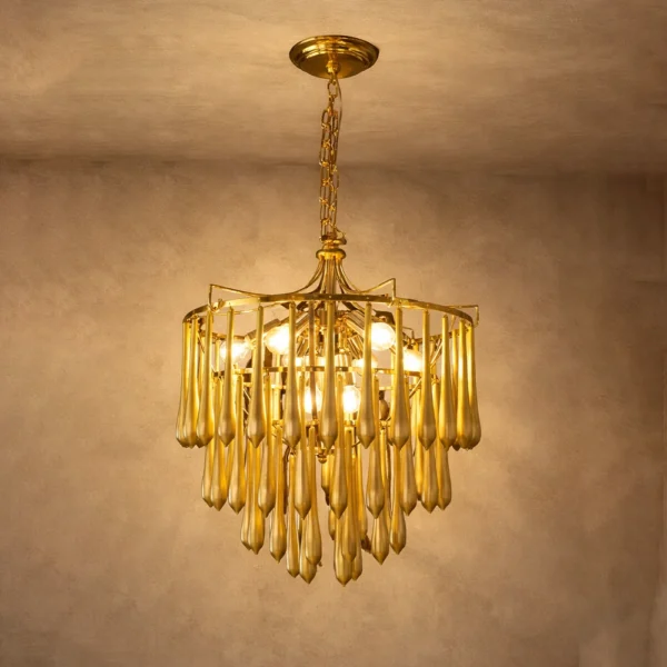 Zyrelith CrownDrop Gold Chandelier