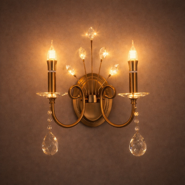 Elysia Crystal Twin Wall Sconce