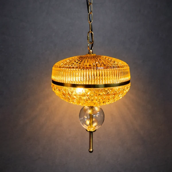 Amber Facet Orb Pendant Light