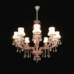 Blush Crystal Lampshade Chandelier
