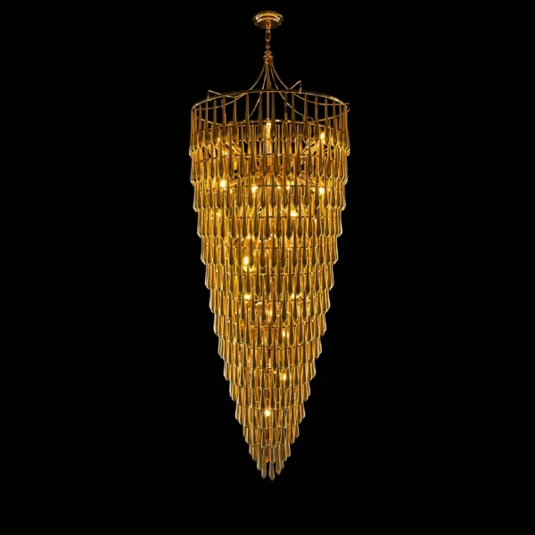 Velmora Cascading Goldspire Chandelier