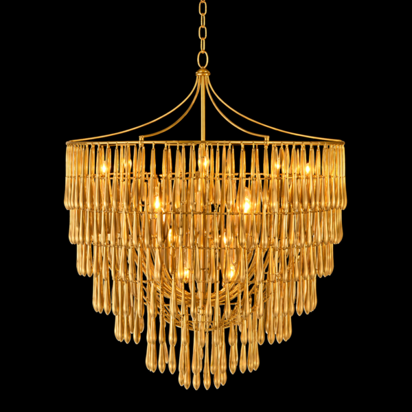 Aurevane LatticeDrop Gold Chandelier