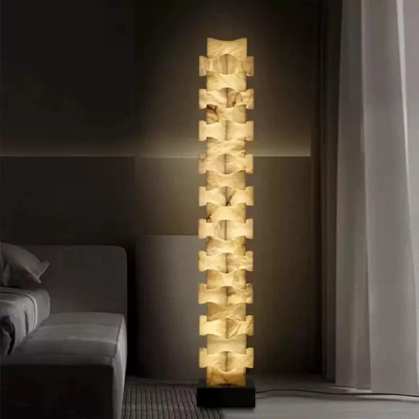 Stratavine Sculptural Marble Floor Lamp