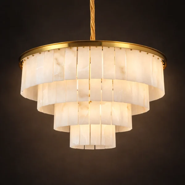 Cascara Tiered Marble Chandelier