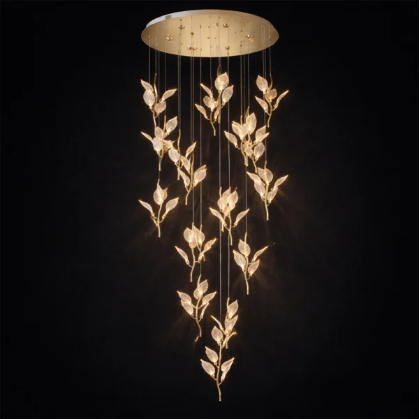 Aurora Gold Leaf Cascade Chandelier