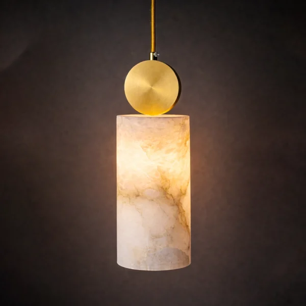 Veloria Marble Cylinder Pendant Light