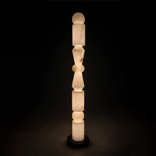 Totema Sculptural Marble Floor Lamp