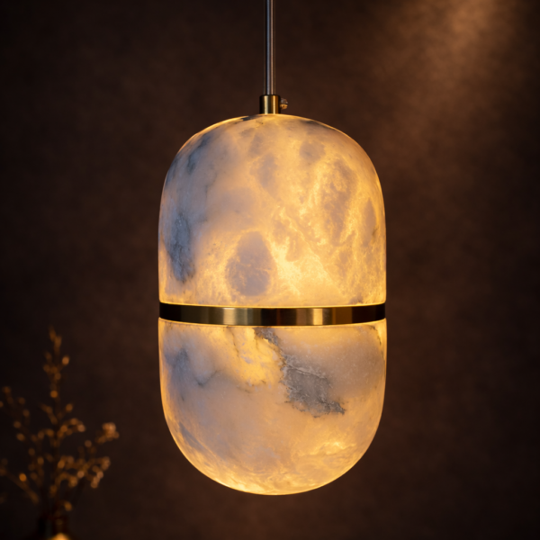 Alba Capsule Marble Pendant Light