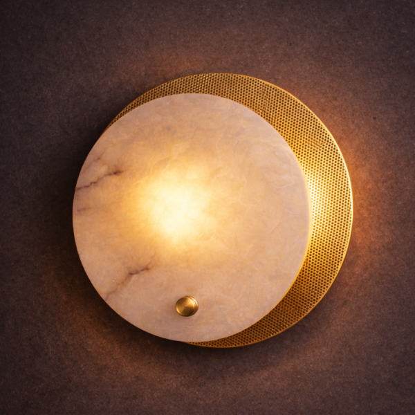 Orbital Marble Halo Wall Sconce