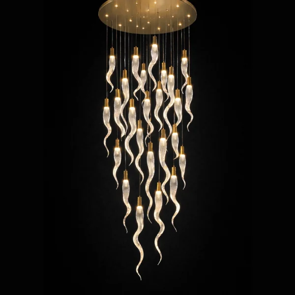 Modern Spiral LED Cascade Chandelier