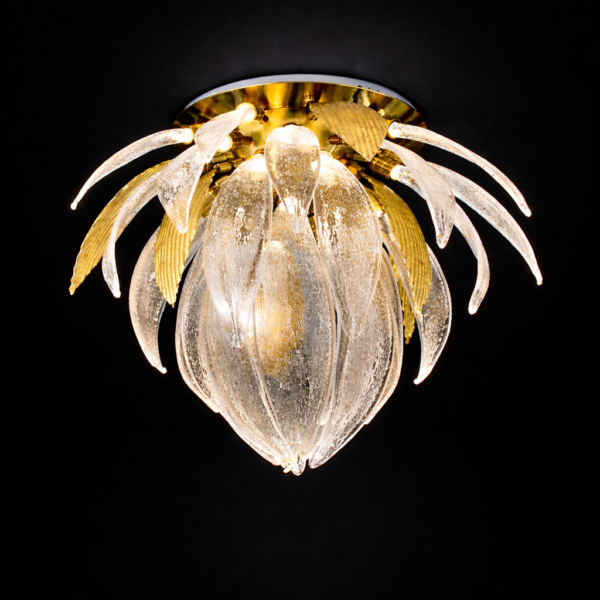 Solara Bloom Crystal Petal Flush Mount Chandelier