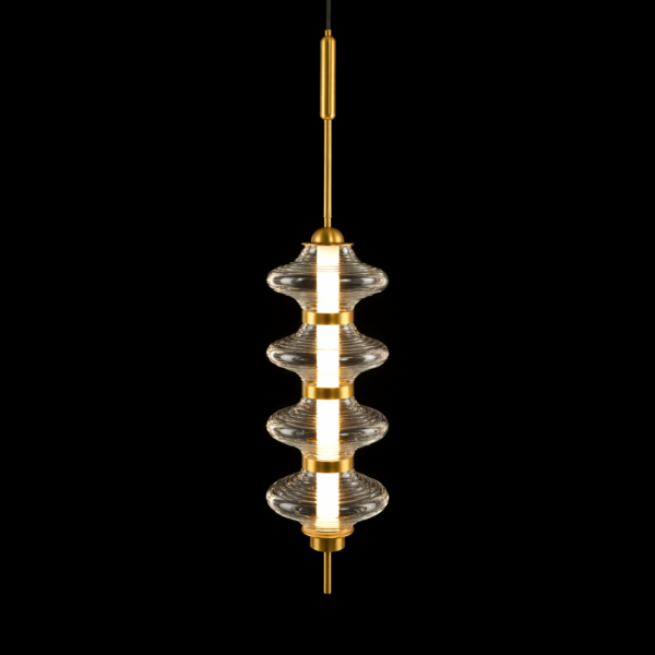 LumiStack Tiered Crystal Glass Pendant Light