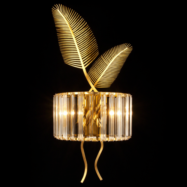 Leaf Crown Crystal Wall Light