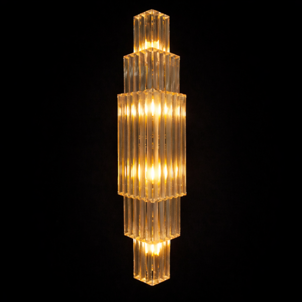 Tiered Crystal Column Wall Light