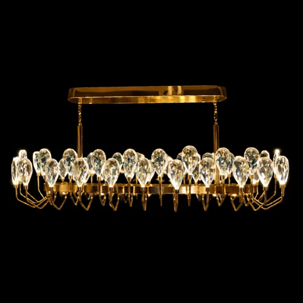 Braided Rope Teardrop Crystal Linear Chandelier